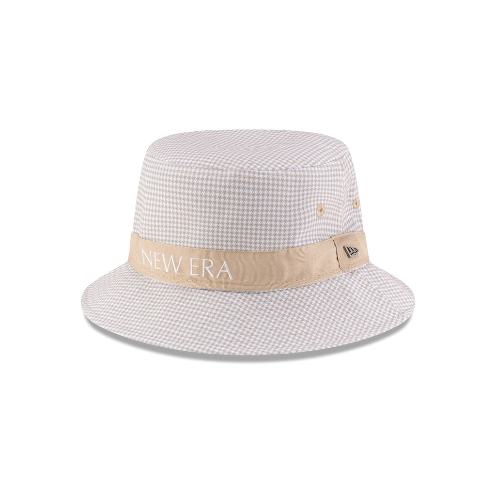 New Era Cap Houndstooth Beige Bucket Hat