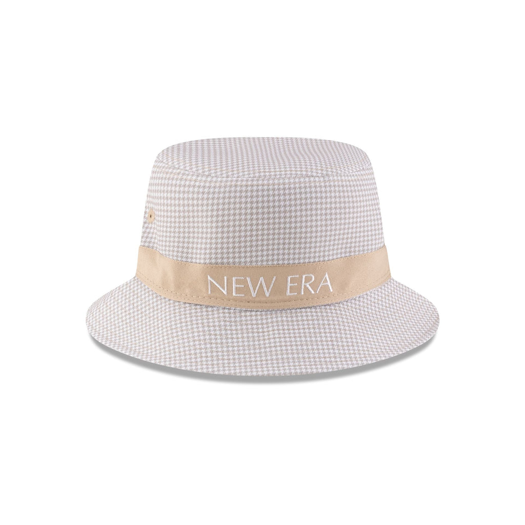 New Era Cap Houndstooth Beige Bucket Hat