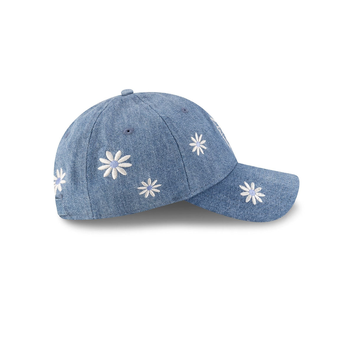 New Era Cap Flower Embroidery Light Denim 9TWENTY Adjustable Hat