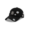 New Era Cap Flower Embroidery Black Denim 9TWENTY Adjustable Hat