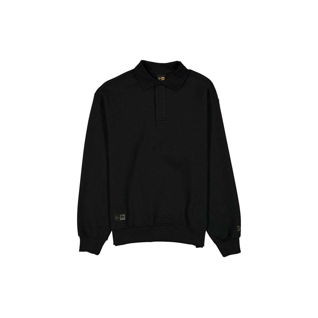 New Era Cap Black Label Man-to-Man Black Collared Crewneck
