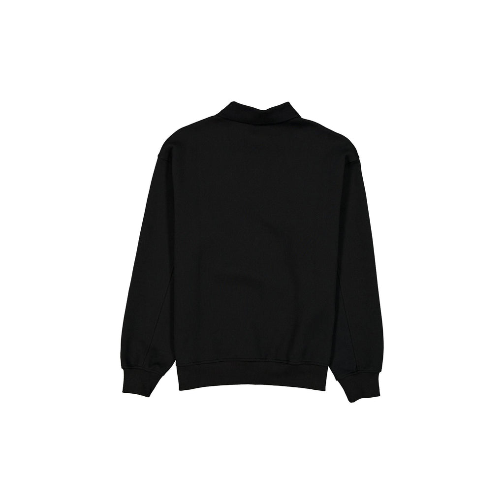 New Era Cap Black Label Man-to-Man Black Collared Crewneck