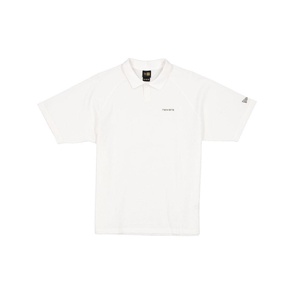 New Era Cap Black Label Crinkle Cream Polo Shirt