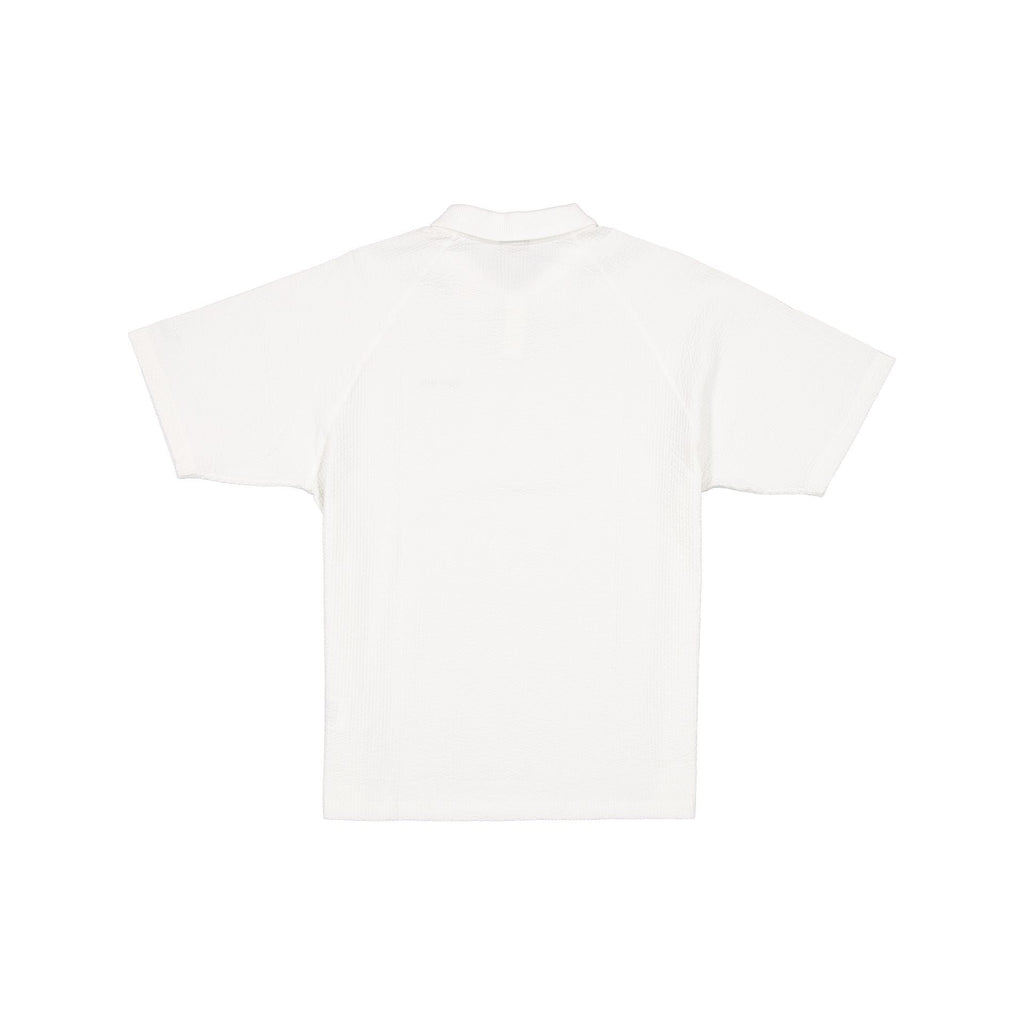 New Era Cap Black Label Crinkle Cream Polo Shirt