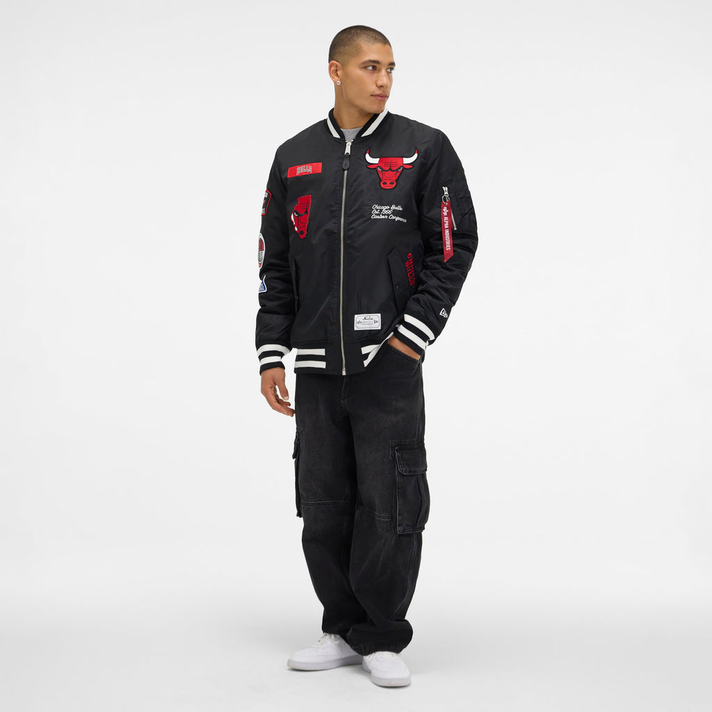 Alpha Industries x Chicago Bulls Black MA-1 Bomber Jacket