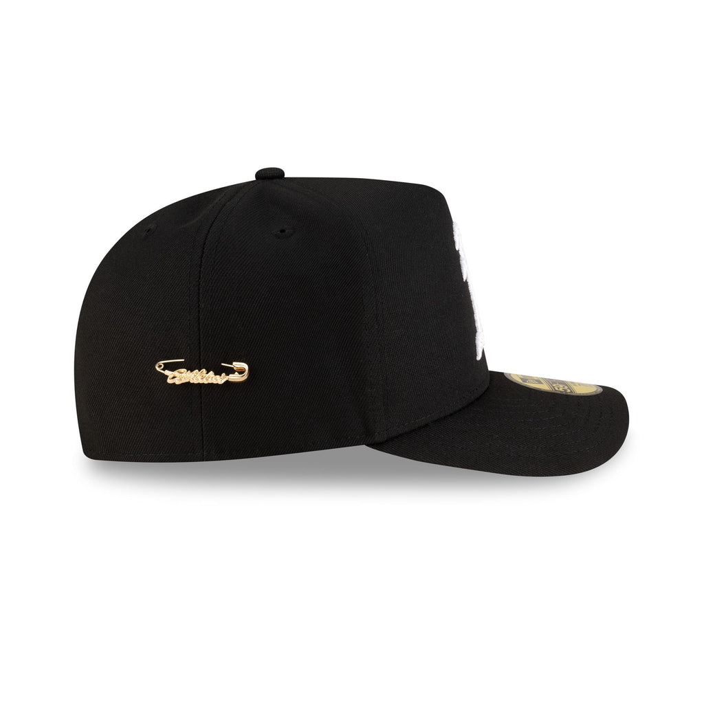 Athletics Black Script Safety Pin 59FIFTY A-Frame Fitted Hat
