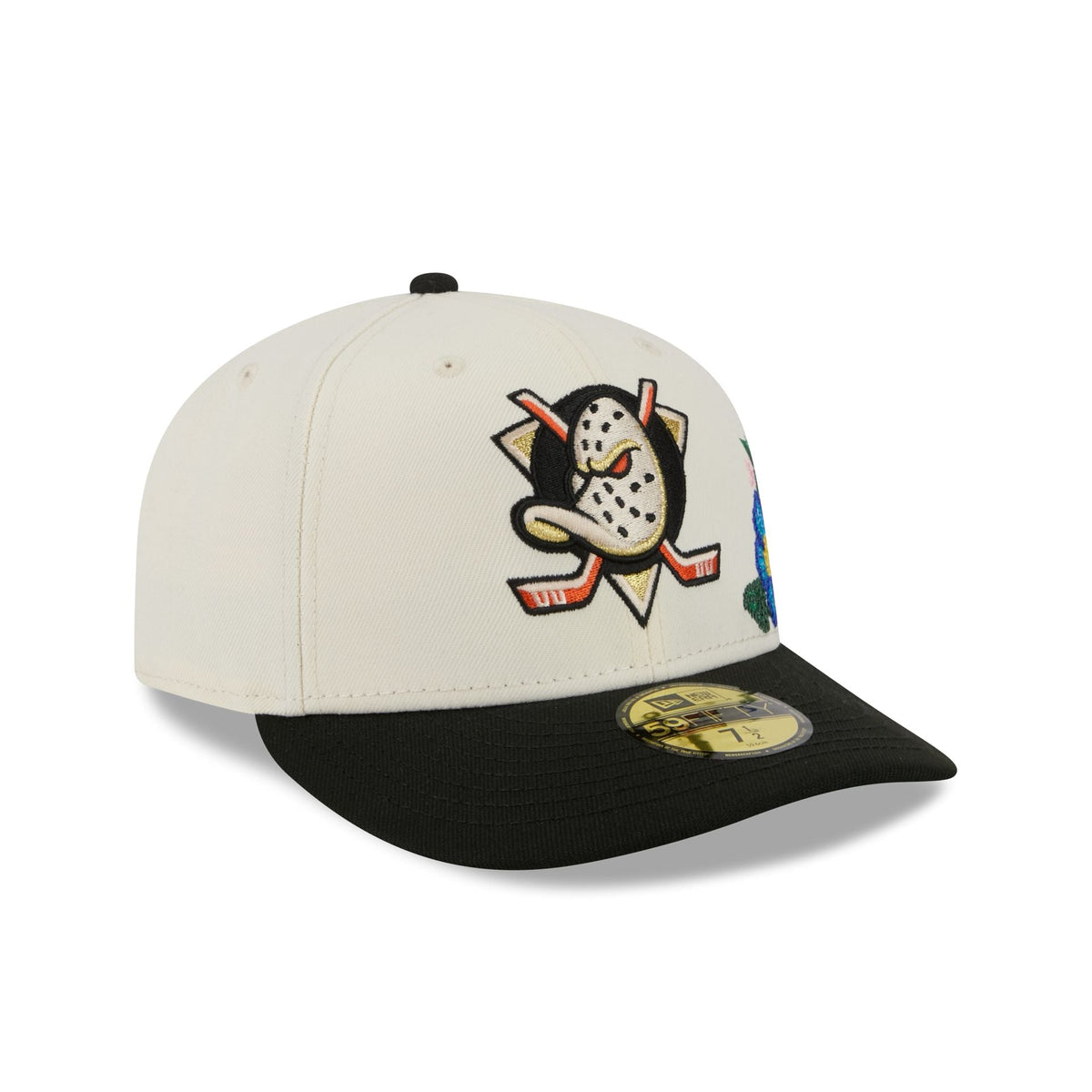 Anaheim Ducks Tonal Florals White 59FIFTY Fitted Hat