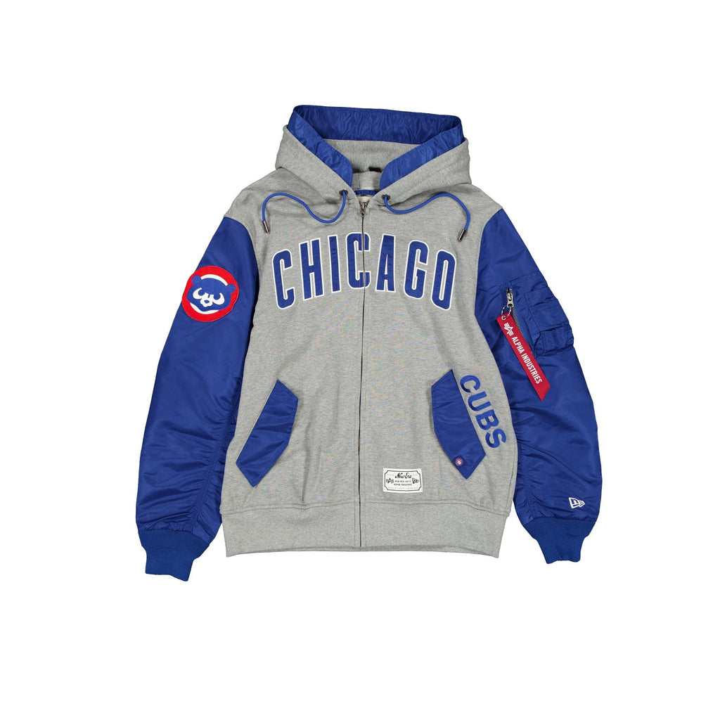 Alpha Industries x Chicago Cubs Gray MA-1 Full Zip Fleece Jacket