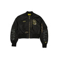 Alpha Industries x San Diego Padres Black and Gold Women's Cropped L-2B Bomber Jacket