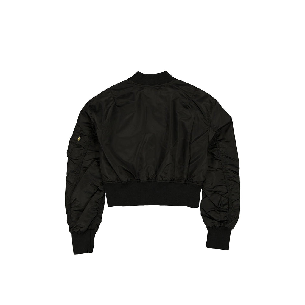 Alpha Industries x San Diego Padres Black and Gold Women's Cropped L-2B Bomber Jacket