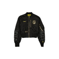 Alpha Industries x New York Knicks Black and Gold Women's Cropped L-2B Bomber Jacket