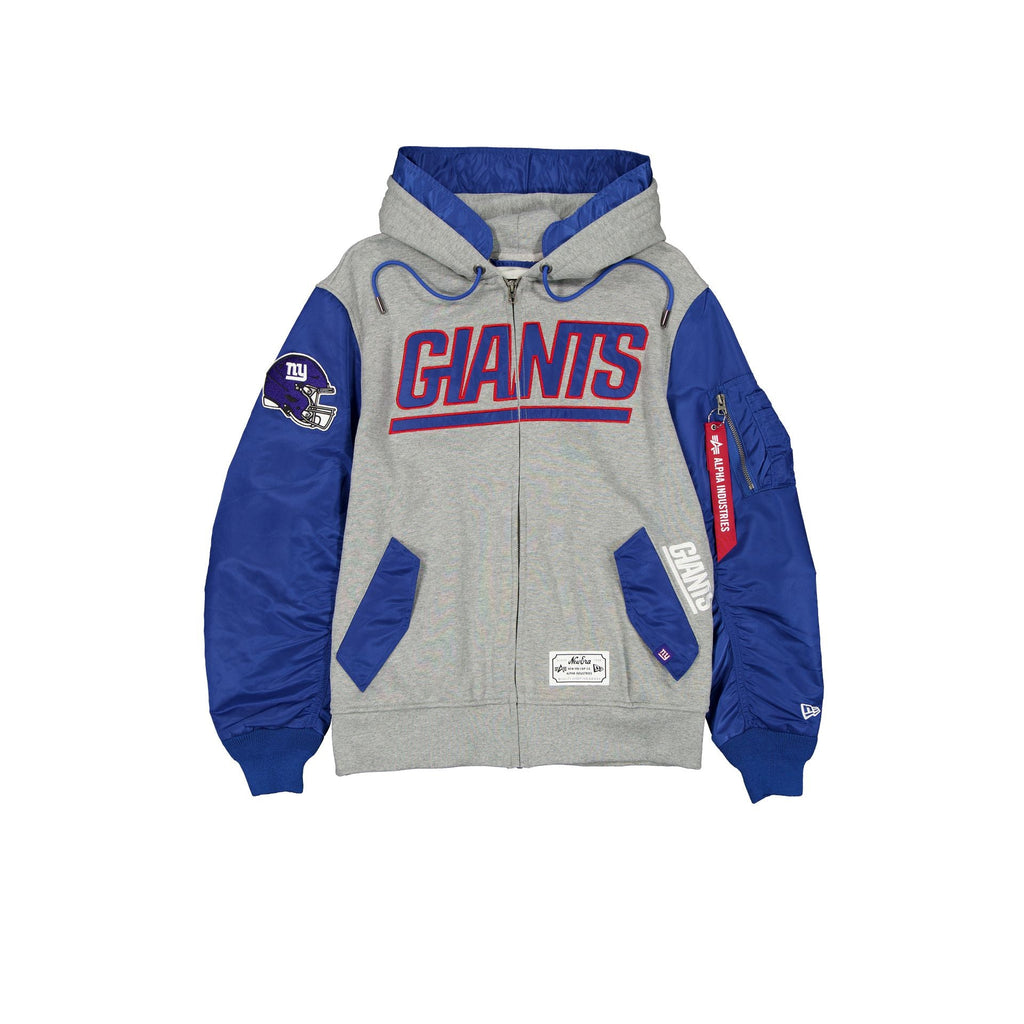Alpha Industries x New York Giants Gray MA-1 Full Zip Fleece Jacket