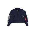 Alpha Industries x Dallas Cowboys Navy Women's Full Zip Cropped Fleece Jacket
