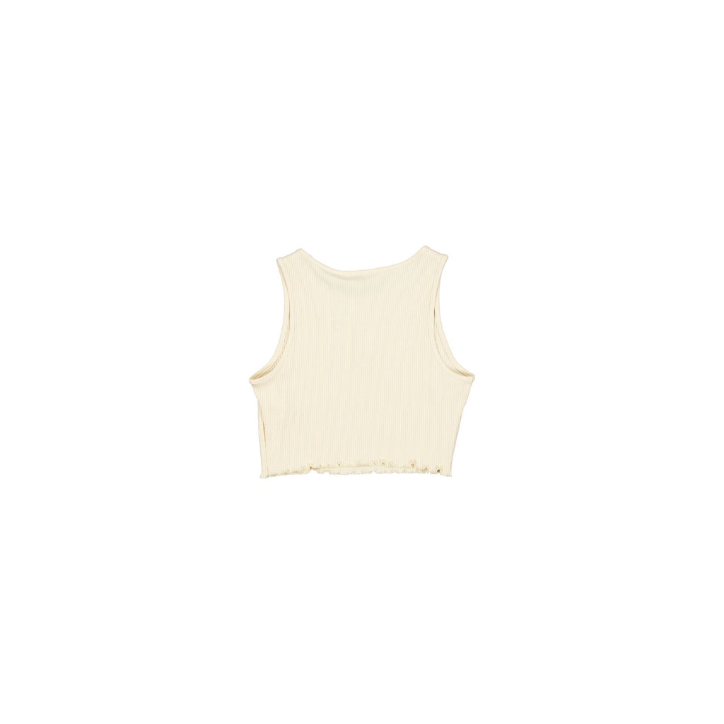 Los Angeles Dodgers Tonel Cropped Rib Light Beige Women's Tank Top