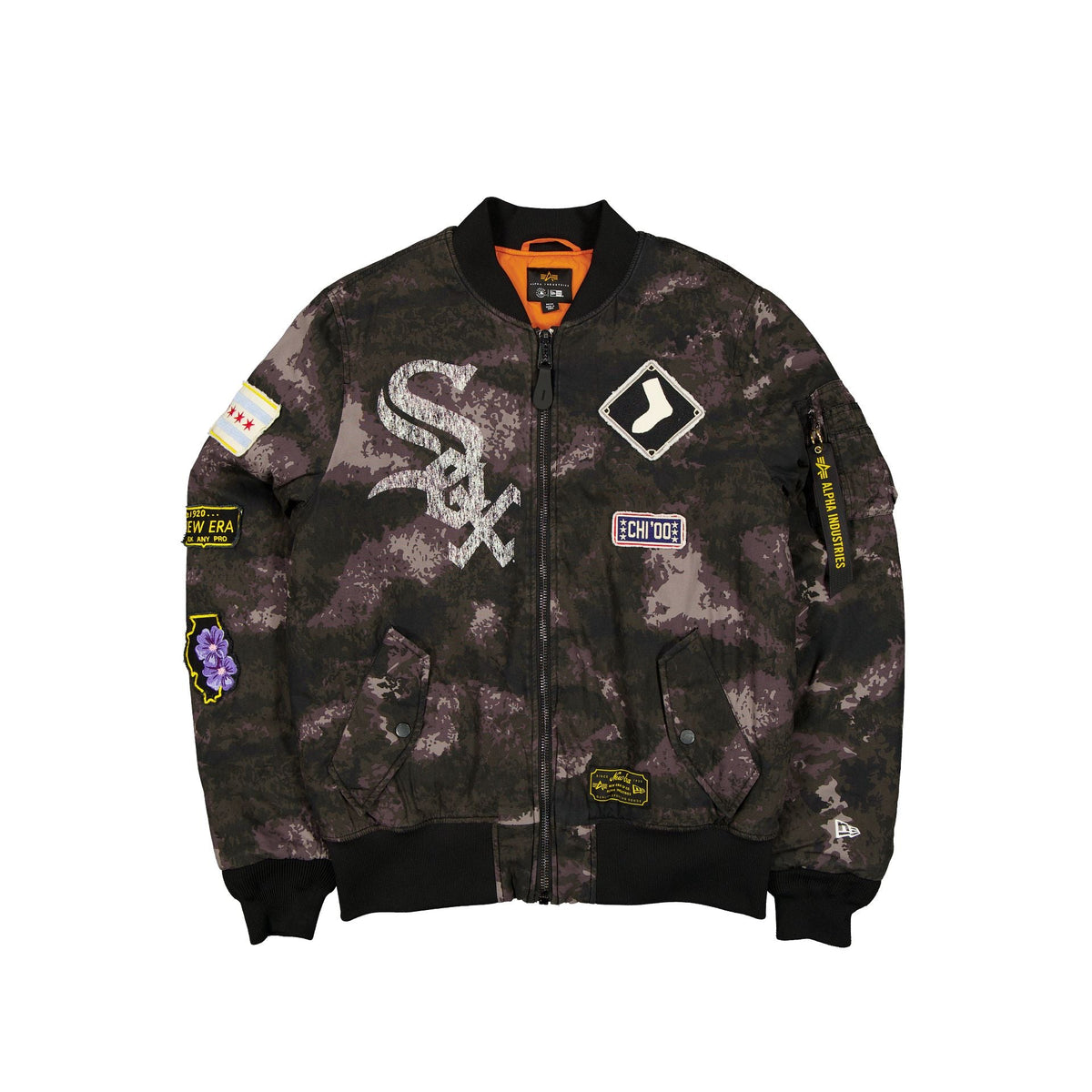 Alpha Industries x Chicago White Sox Black Camo MA-1 Bomber Jacket