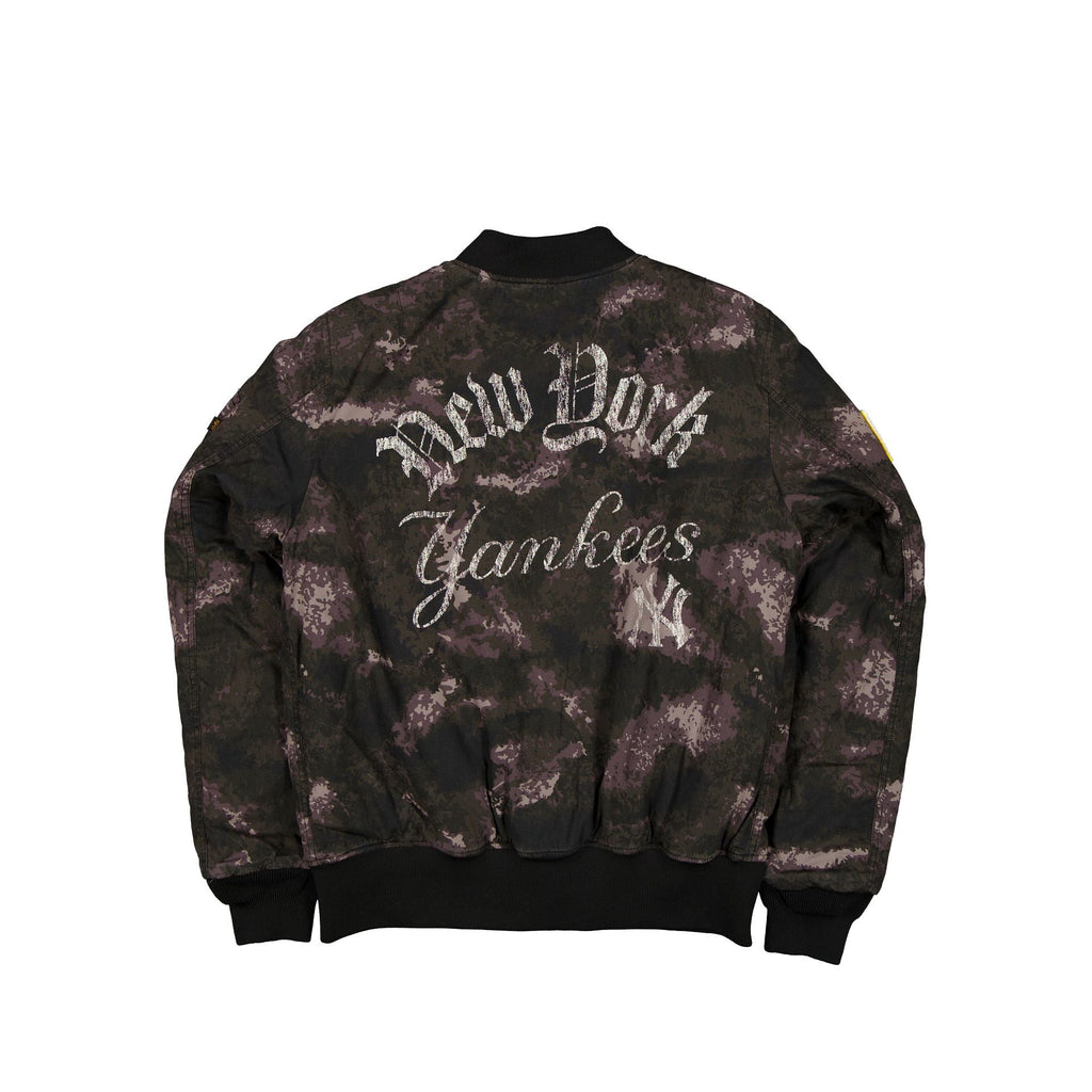 Alpha Industries x New York Yankees Black Camo MA-1 Bomber Jacket