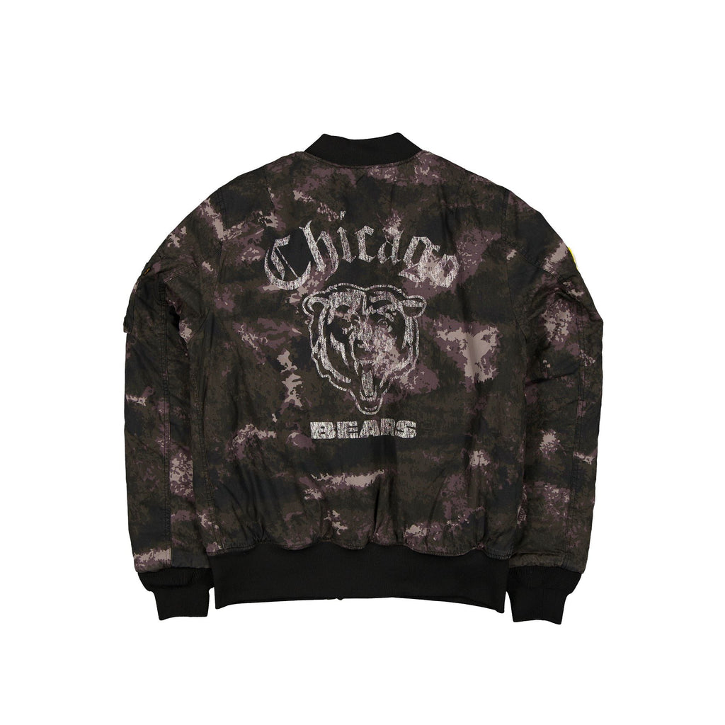 Alpha Industries x Chicago Bears Black Camo MA-1 Bomber Jacket