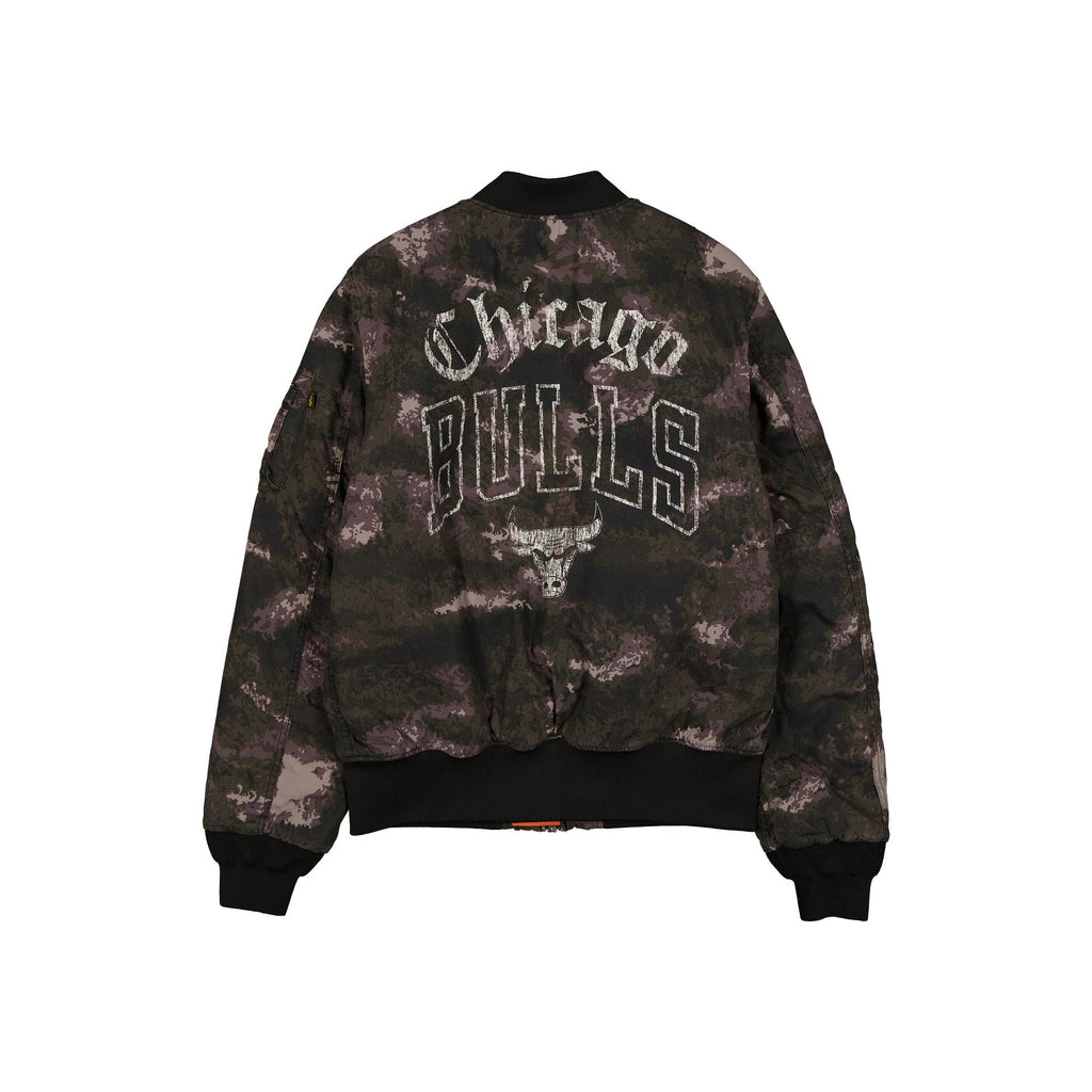 Alpha Industries x Chicago Bulls Black Camo MA-1 Bomber Jacket