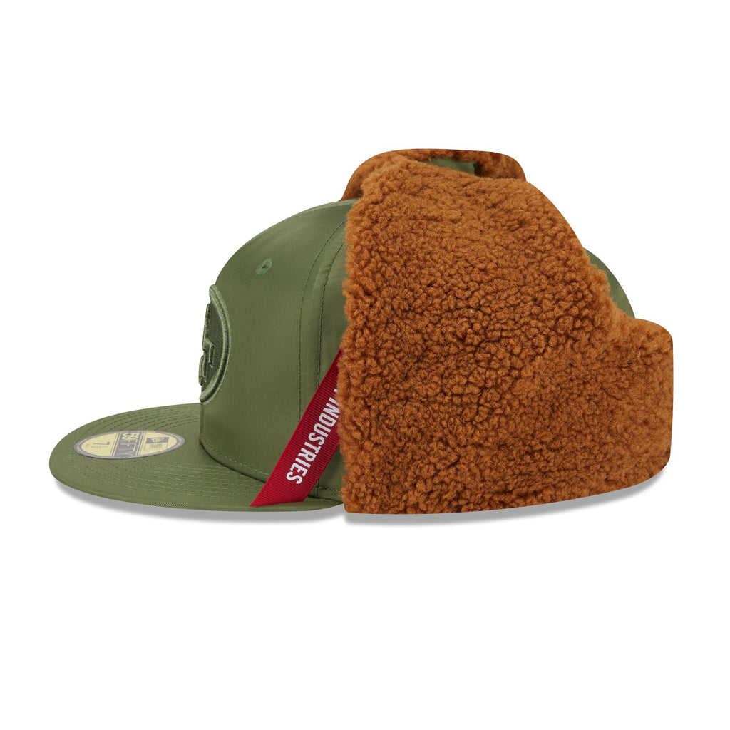 Alpha Industries x San Francisco 49ers Olive Green Dog Ear 59FIFTY Fitted Hat