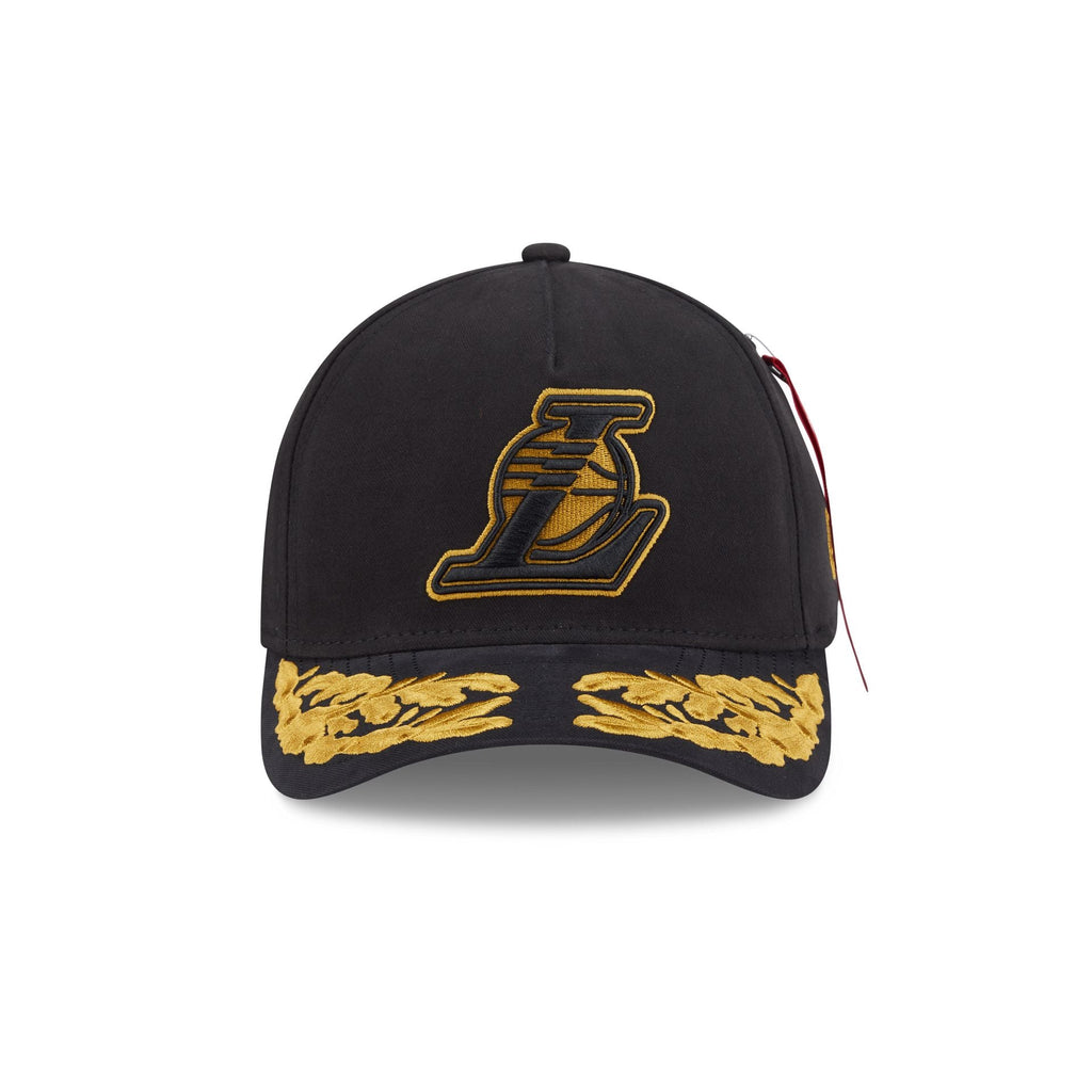 Alpha Industries x Los Angeles Lakers Black 9FORTY M-Crown A-Frame Snapback Hat