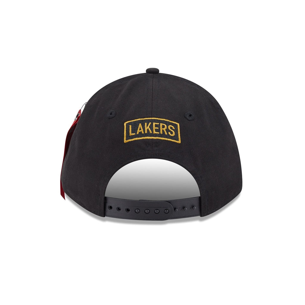Alpha Industries x Los Angeles Lakers Black 9FORTY M-Crown A-Frame Snapback Hat