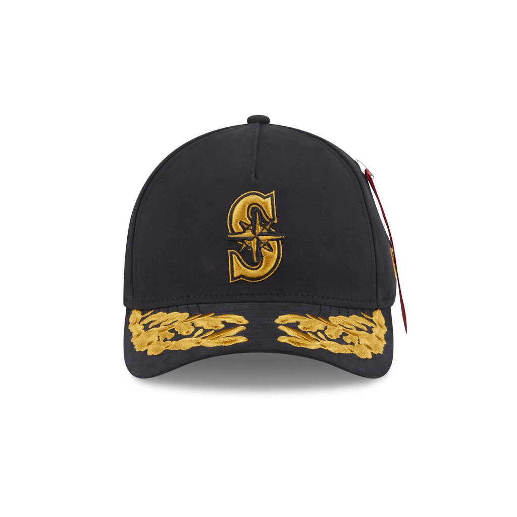Alpha Industries x Seattle Mariners Black 9FORTY M-Crown A-Frame Snapback Hat
