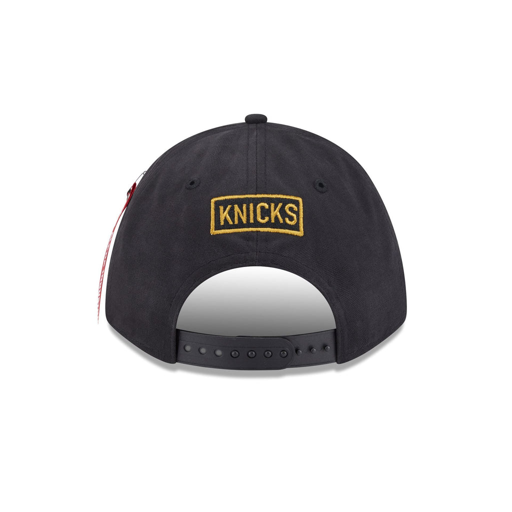 Alpha Industries x New York Knicks Black 9FORTY M-Crown A-Frame Snapback Hat