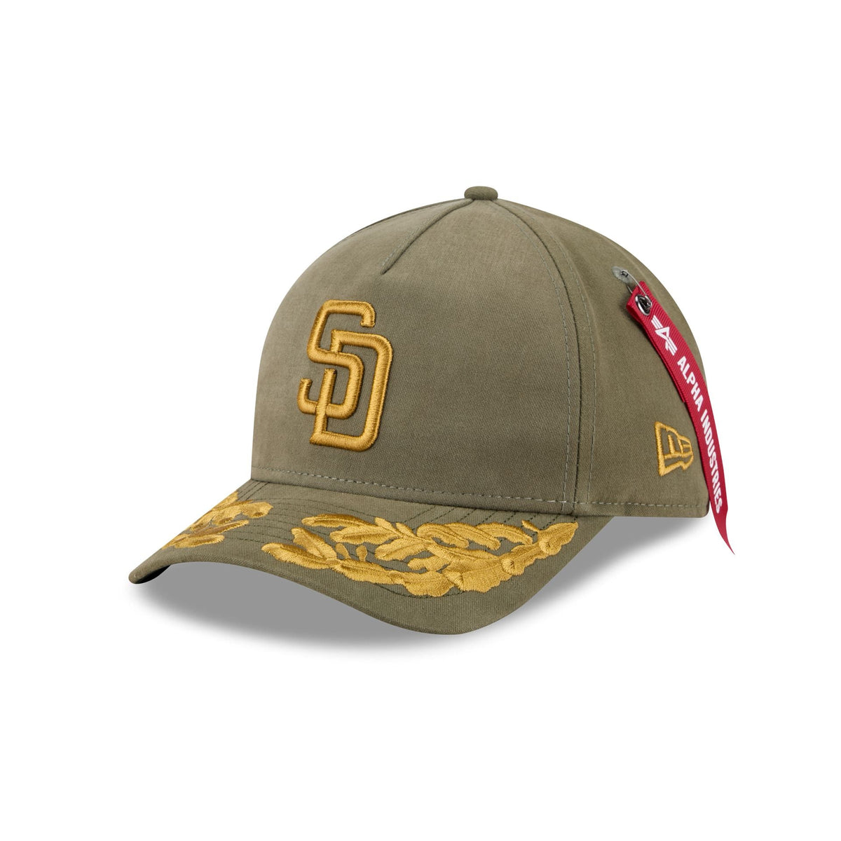 Alpha Industries x San Diego Padres Olive Green 9FORTY M-Crown A-Frame Snapback Hat