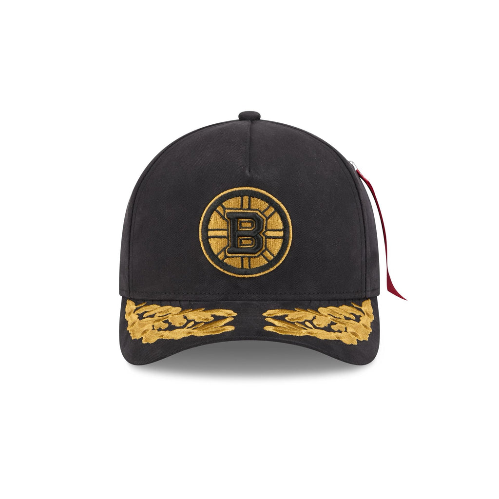 Alpha Industries x Boston Bruins Black 9FORTY M-Crown A-Frame Snapback Hat