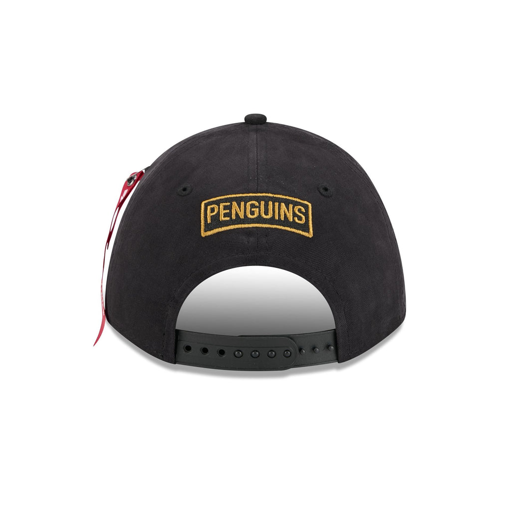 Alpha Industries x Pittsburgh Penguins Black 9FORTY M-Crown A-Frame Snapback Hat