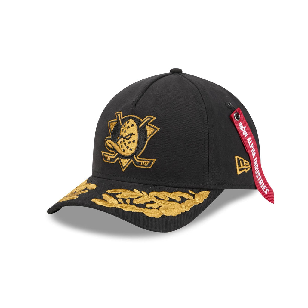 Alpha Industries x Anaheim Ducks Black 9FORTY M-Crown A-Frame Snapback Hat