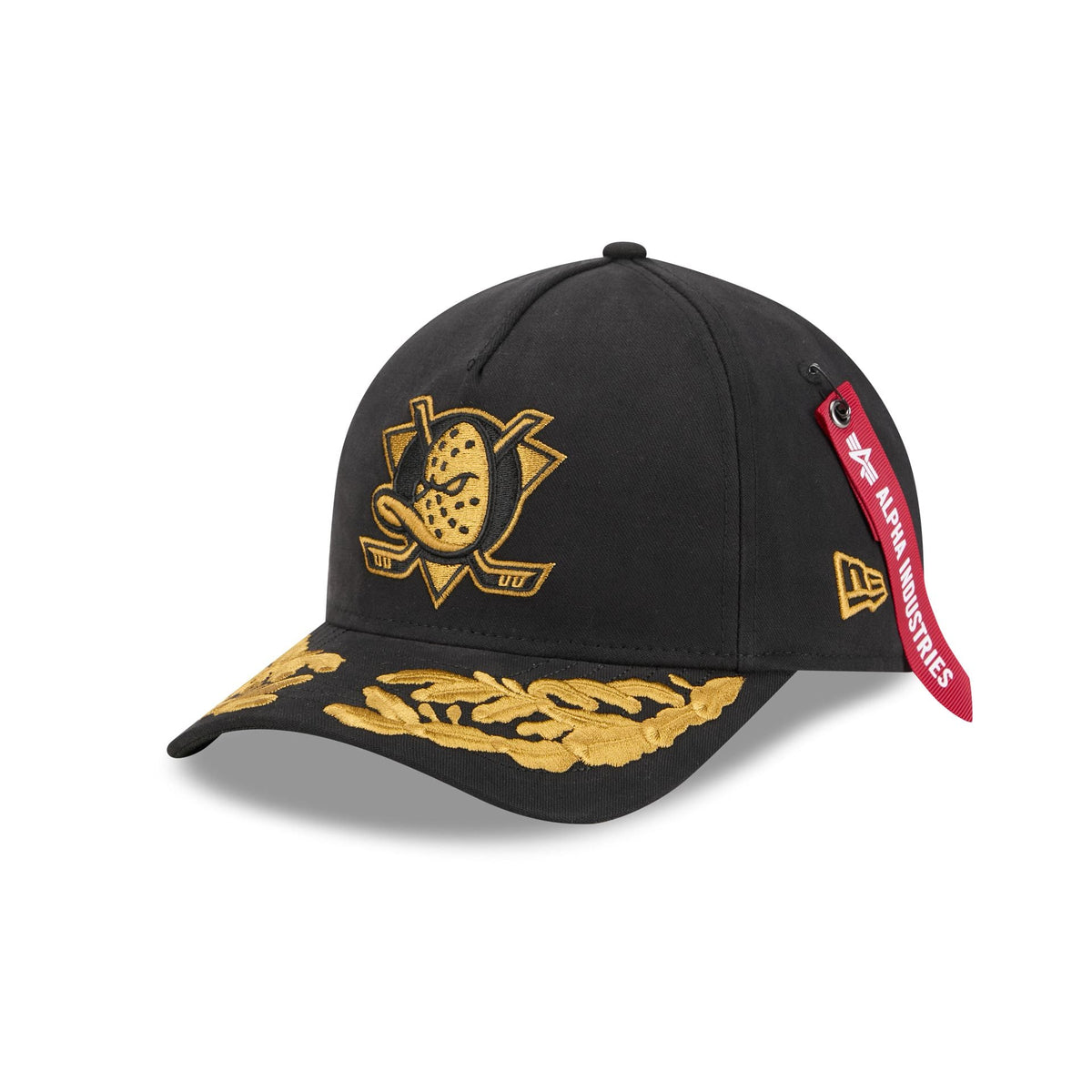 Alpha Industries x Anaheim Ducks Black 9FORTY M-Crown A-Frame Snapback Hat