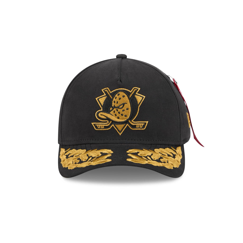Alpha Industries x Anaheim Ducks Black 9FORTY M-Crown A-Frame Snapback Hat