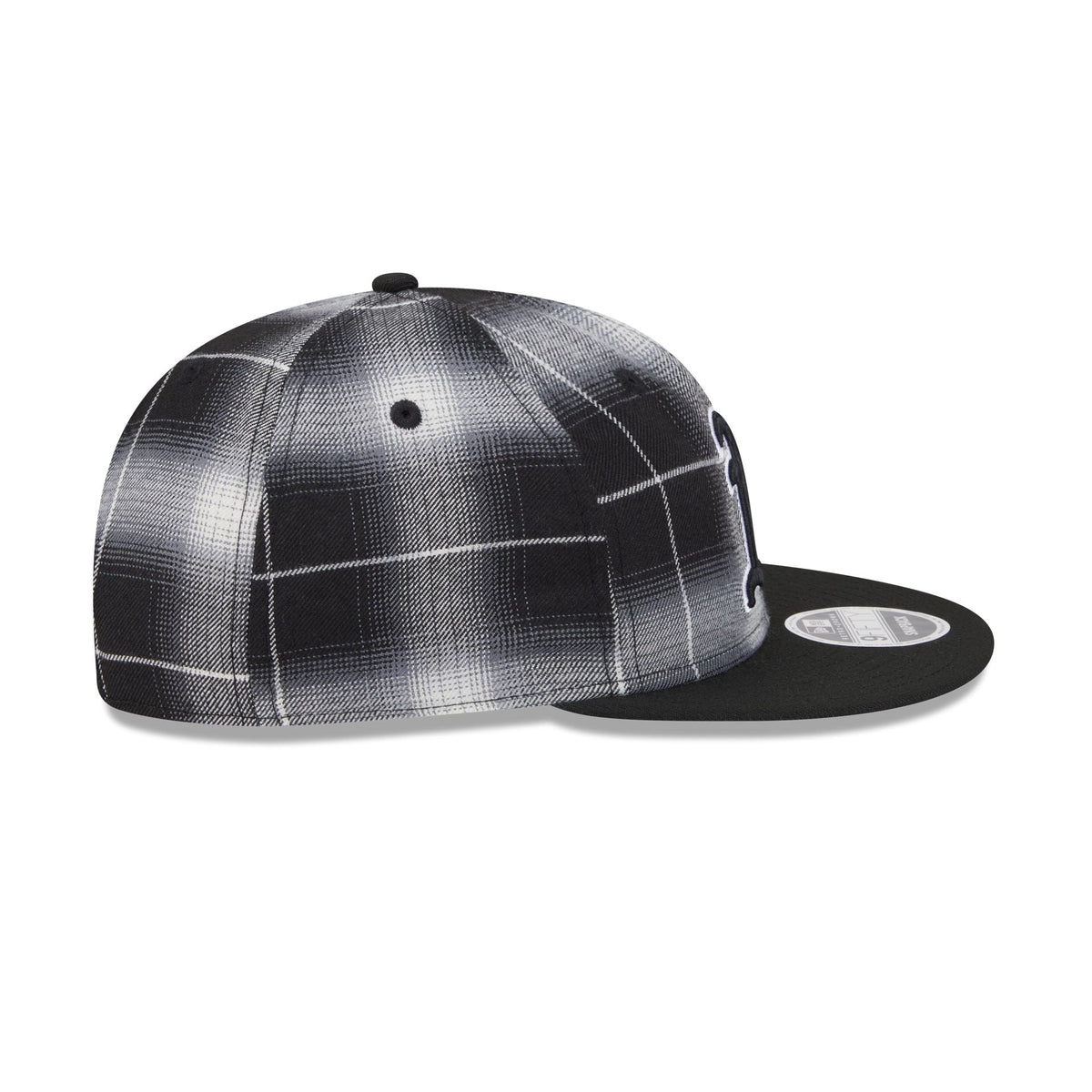 Athletics Black and White Plaid Retro Crown 9FIFTY Snapback Hat