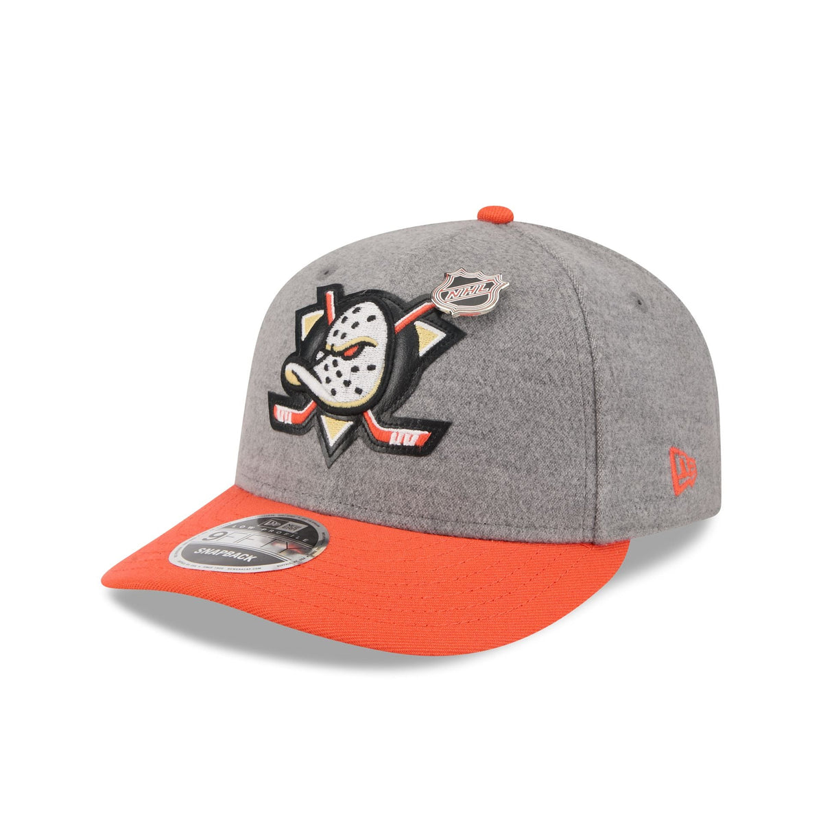 Anaheim Ducks Heather Gray Wool Low Profile 9FIFTY Snapback Hat