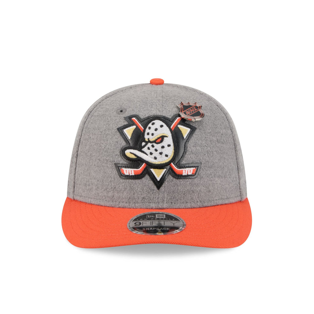 Anaheim Ducks Heather Gray Wool Low Profile 9FIFTY Snapback Hat