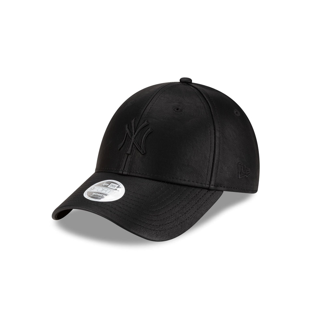 New York Yankees Faux Leather Women's Black 9FORTY Adjustable Hat