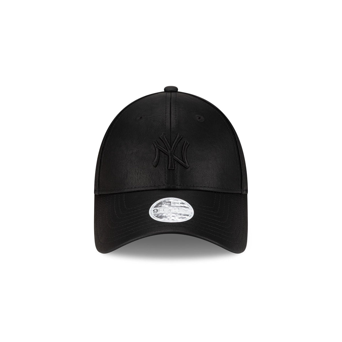 New York Yankees Faux Leather Women's Black 9FORTY Adjustable Hat