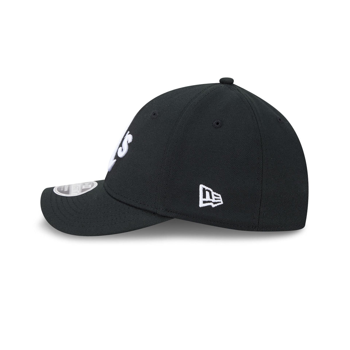 Athletics Black and White 39THIRTY M-Crown Stretch Fit Hat