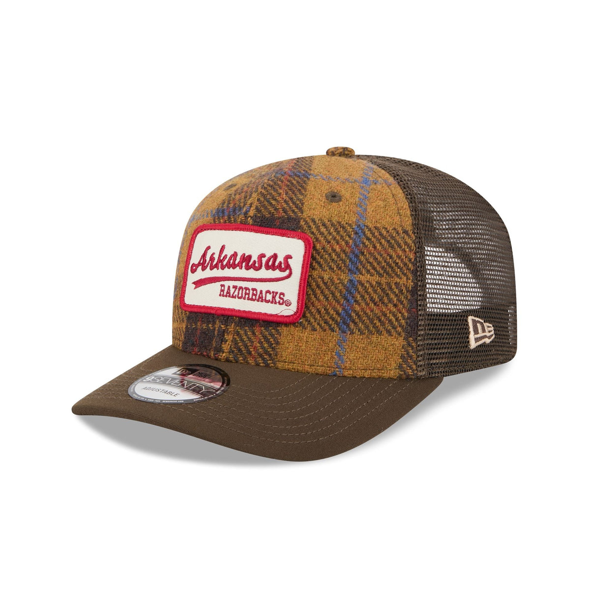 Arkansas Razorbacks Wool Plaid 9SEVENTY Trucker Hat