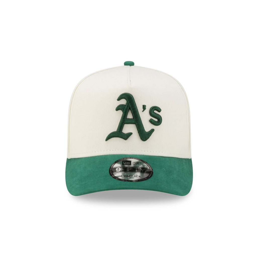 Athletics Cotton Brush Chrome Pre-Curve 9FIFTY A-Frame Snapback Hat