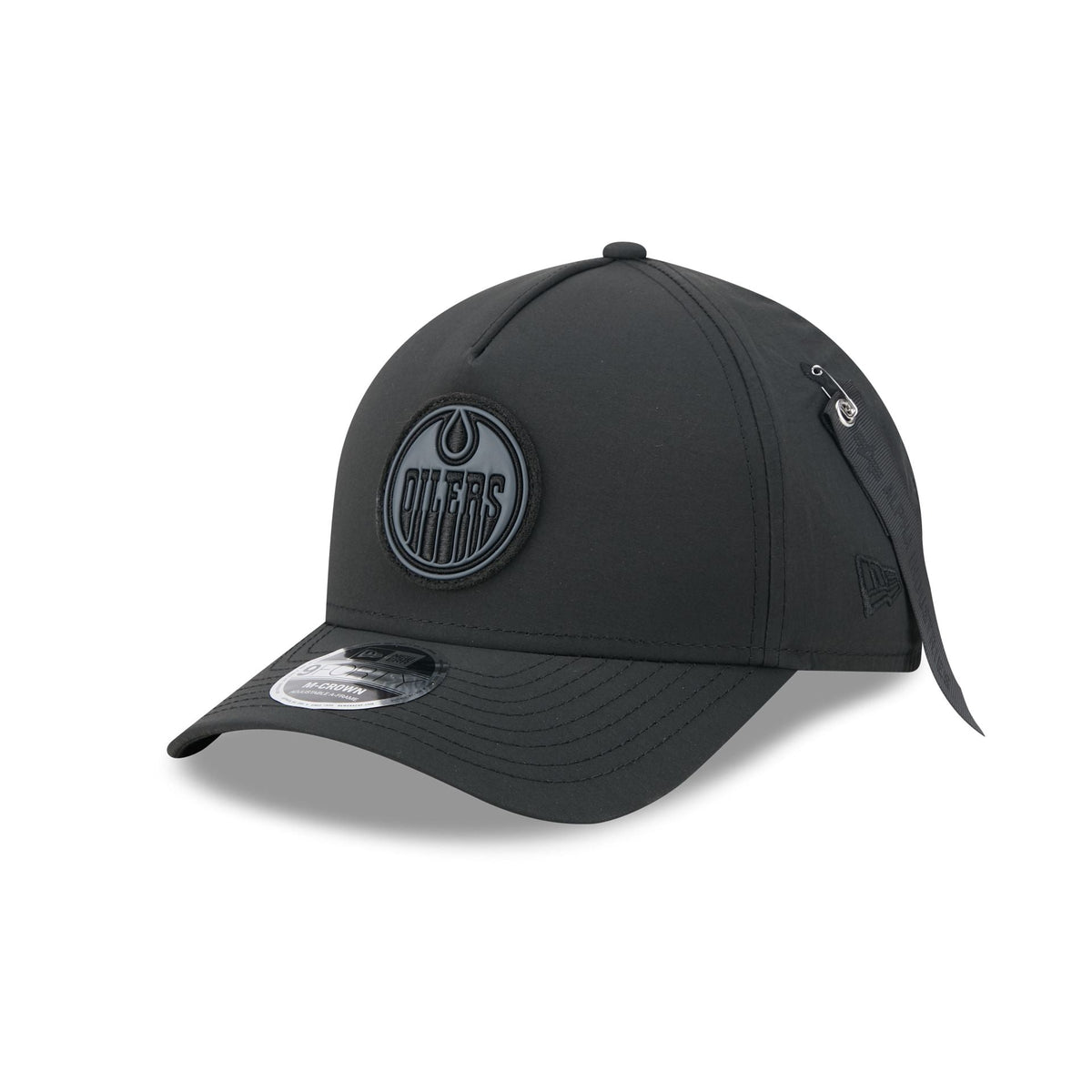 Alpha Industries x Edmonton Oilers Nylon Black 9FORTY M-Crown A-Frame Snapback Hat