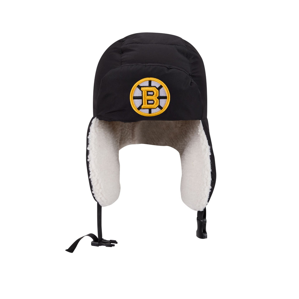 Alpha Industries x Boston Bruins Black Puffer Trapper Hat