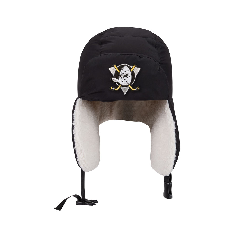 Alpha Industries x Anaheim Ducks Black Puffer Trapper Hat