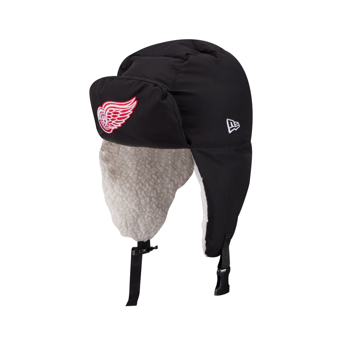 Alpha Industries x Detroit Red Wings Black Puffer Trapper Hat