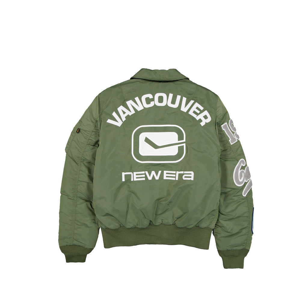 Alpha Industries x Vancouver Canucks Sage Green MA-1 Flight Jacket
