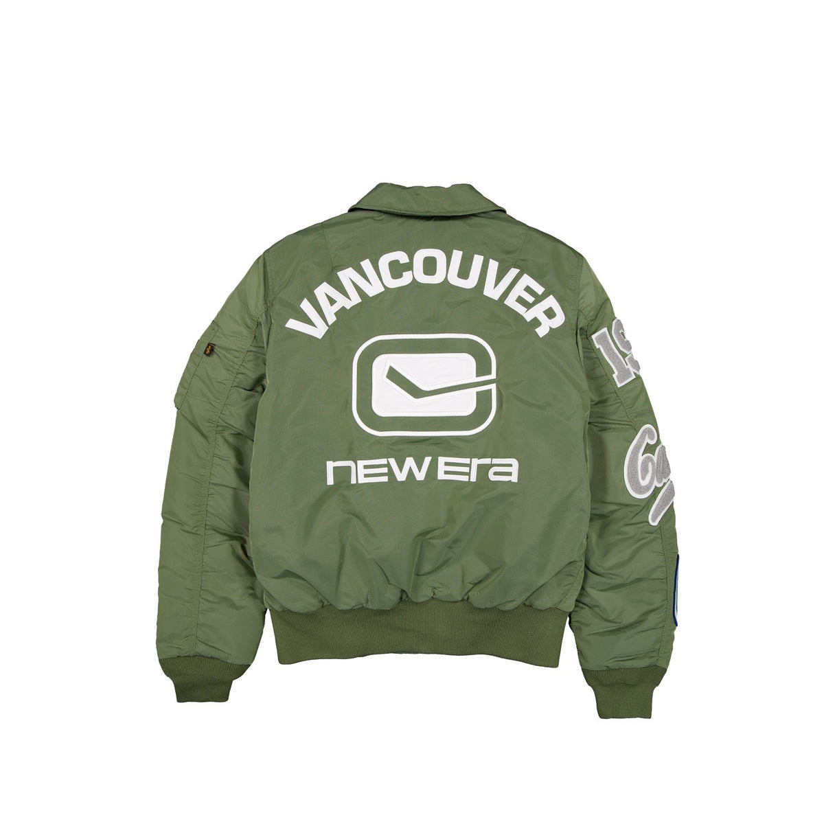 Alpha Industries x Vancouver Canucks Sage Green MA-1 Flight Jacket