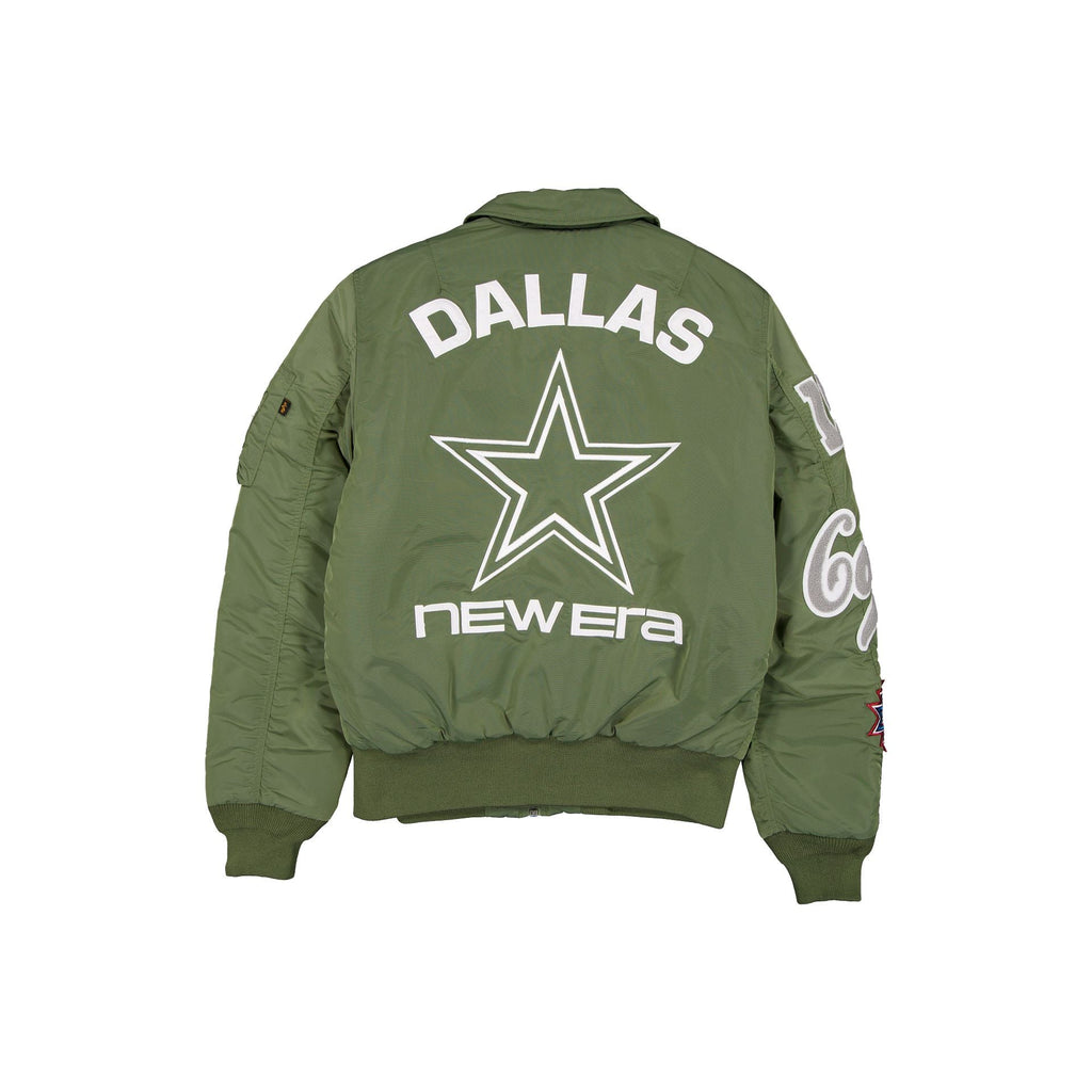 Alpha Industries x Dallas Cowboys Sage Green MA-1 Flight Jacket