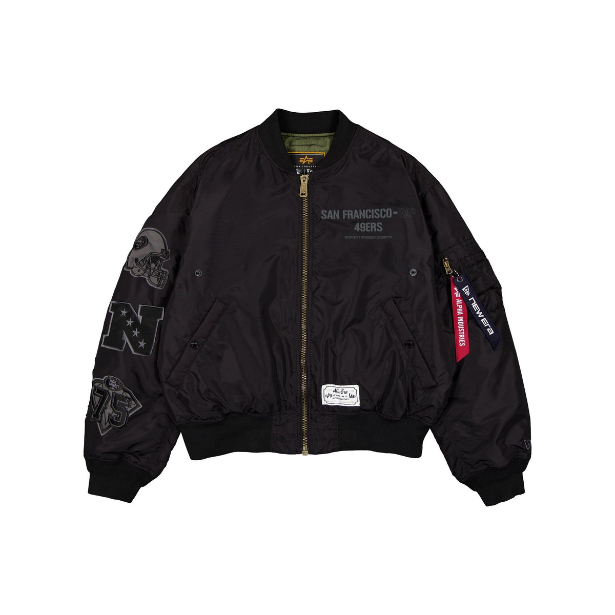 Alpha Industries x San Francisco 49ers Black 2-in-1 MA-1 Flight Jacket + Vest