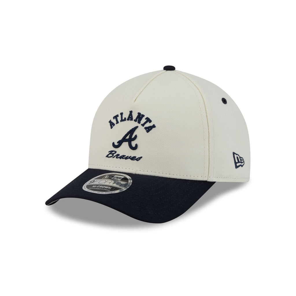 Atlanta Braves Arched Graphic Chrome White 9FORTY M-Crown A-Frame Snapback Hat